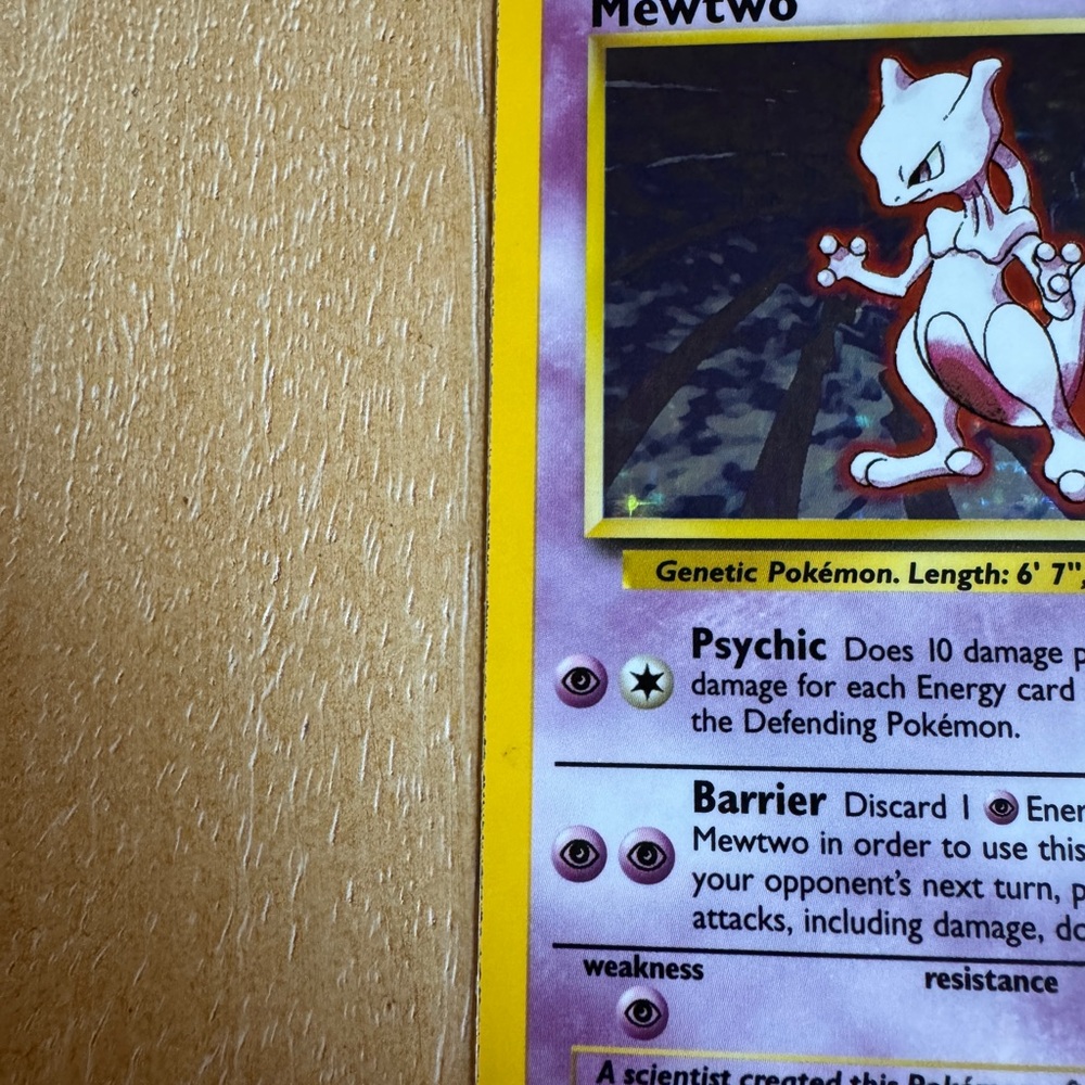 1999 Base Set Mewtwo Holo Pokemon Card - Picture 5 of 6
